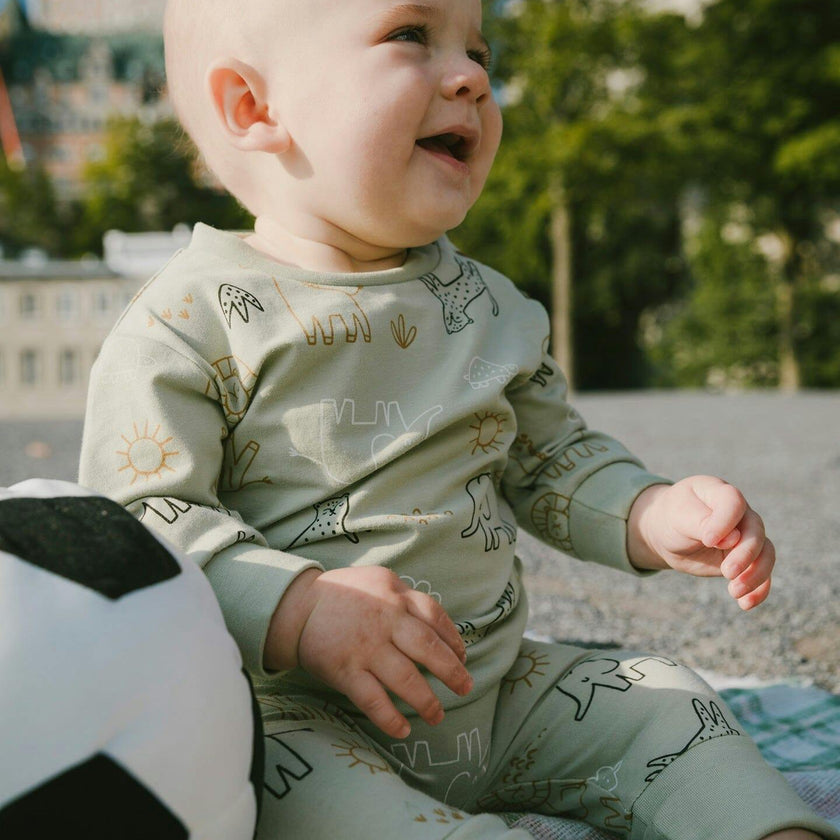 Organic Cotton Jersey Onesie And Cotton Rib Shortall Set
