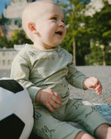 Organic Cotton Jersey Onesie And Cotton Rib Shortall Set