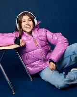 Kids Ultra Puff Coat in Hi-Gloss Pink Lavender
