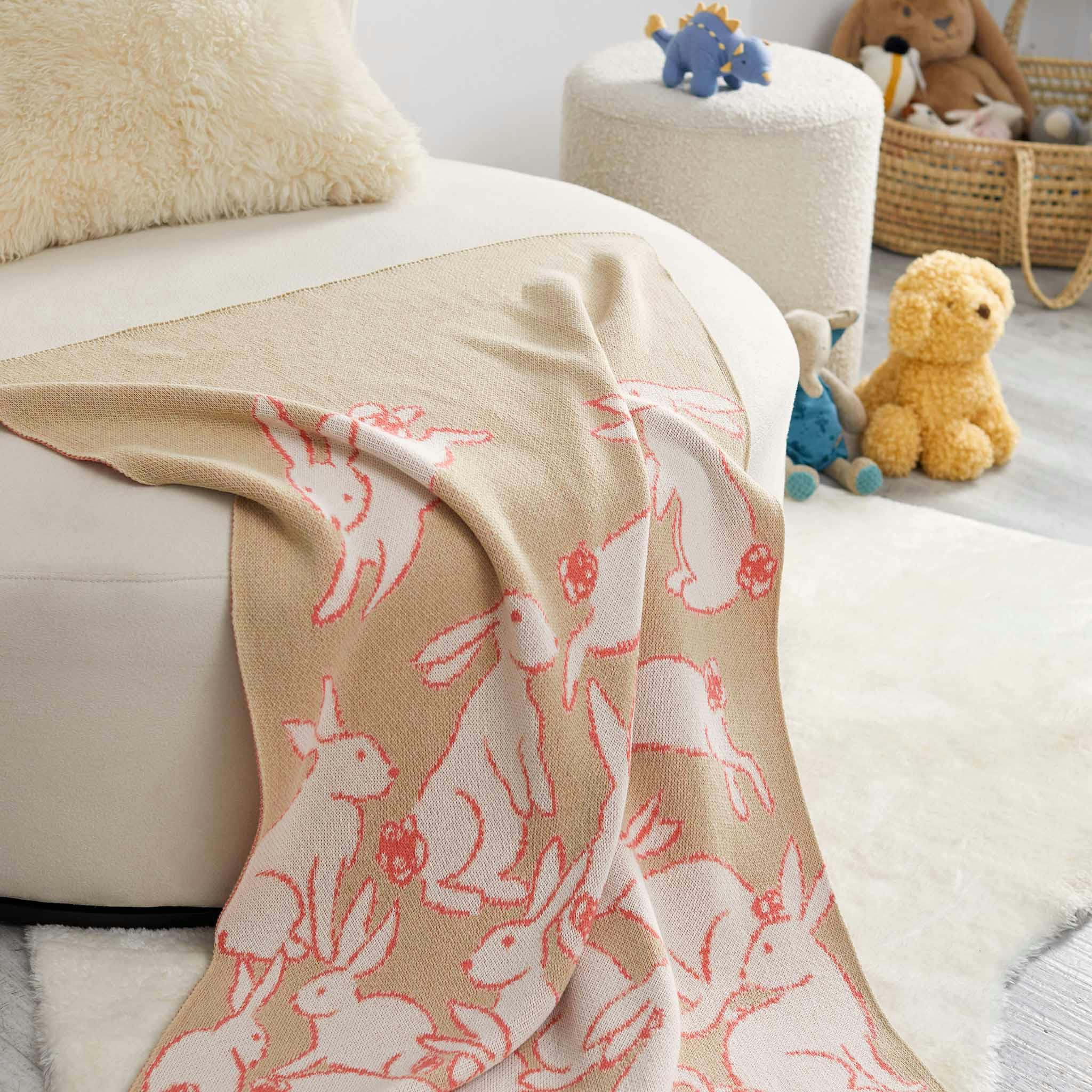 Baby Cotton Knit Blanket - Rabbits