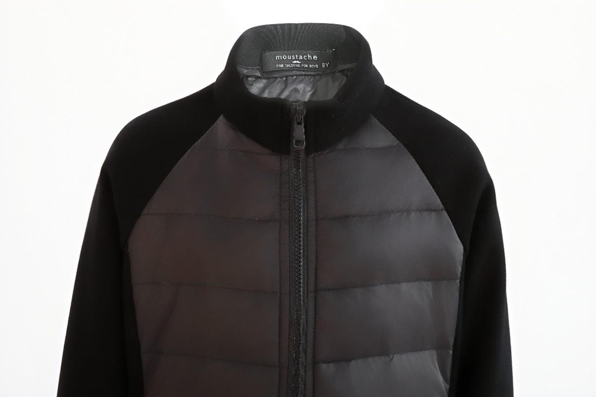 Black Quilted Zip Jacket