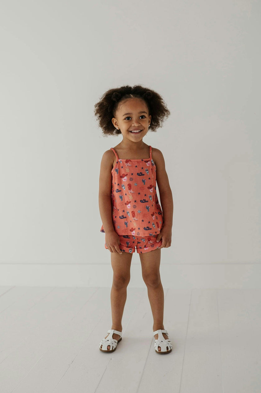Girl's Gauze Tank & Short Set