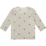 Croissant Print Round Neck Long Sleeve T-Shirt