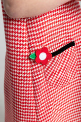 Houndstooth Dress With Flowers