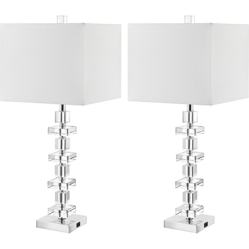 Deco Crystal Table Lamps with USB Port
