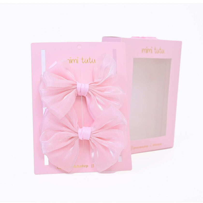 Multicolor Satin Bow Hairclip Set