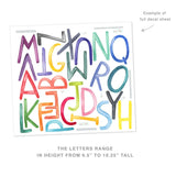 Watercolor Alphabet Uppercase • Rainbow • Peel-and-Stick Wall Decals