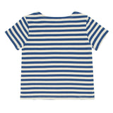 Unisex Stripe Short Sleeve Boat Neck Tee