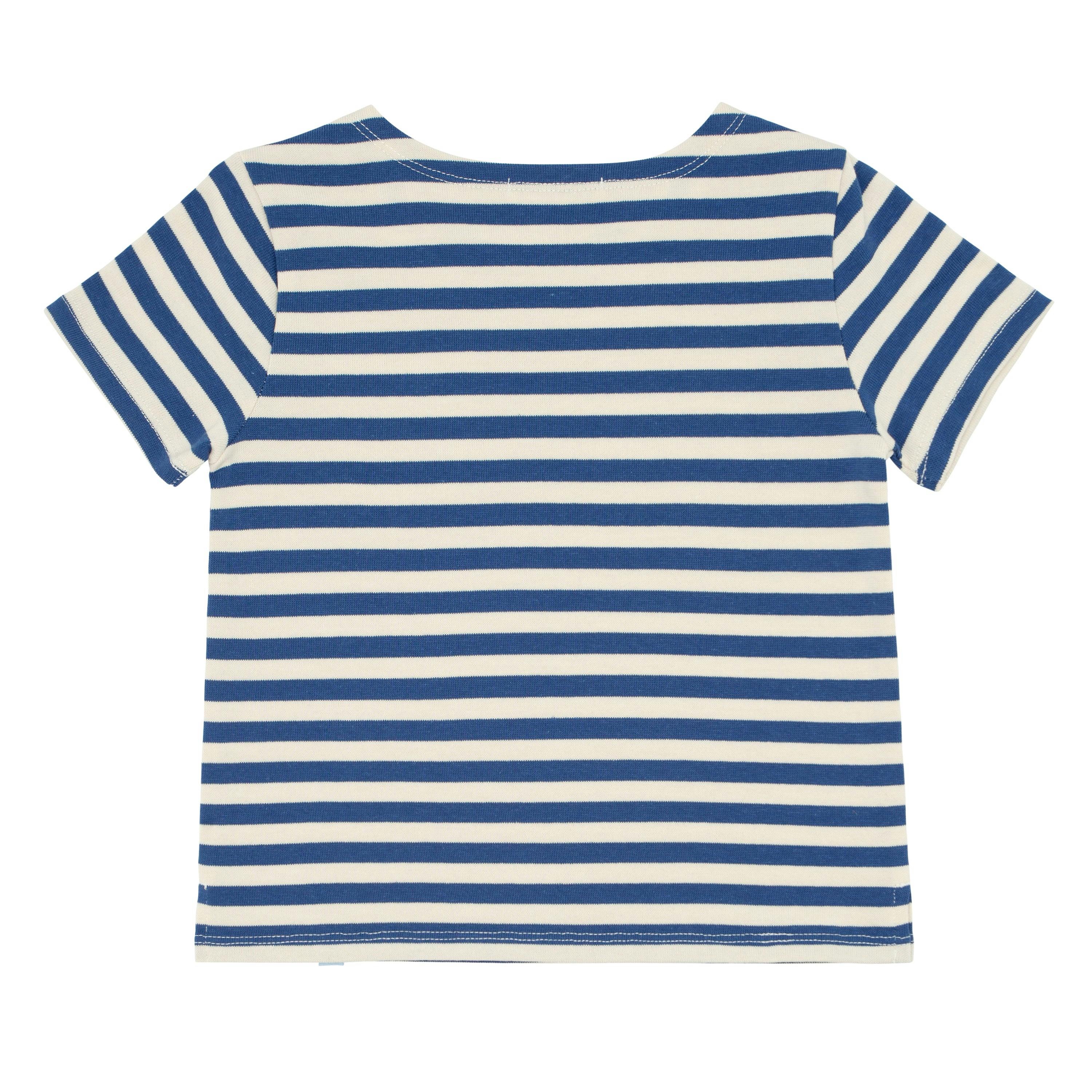 Unisex Stripe Short Sleeve Boat Neck Tee
