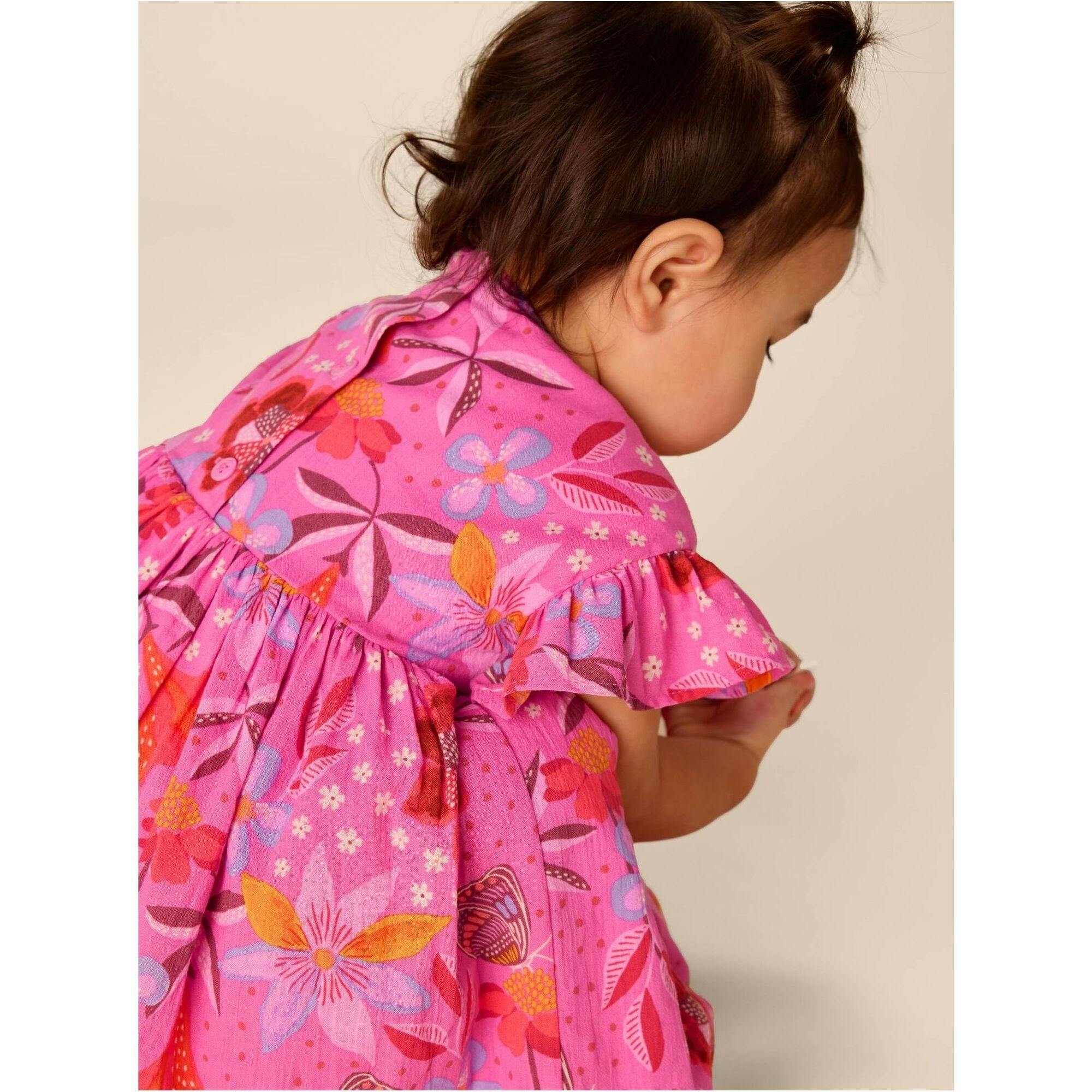 Ruffle Sleeve Baby Dress Set, Pink