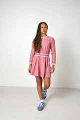 dusty pink long sleeve club dress