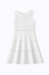 Cali Crochet Flare Summer Beach Dress - White