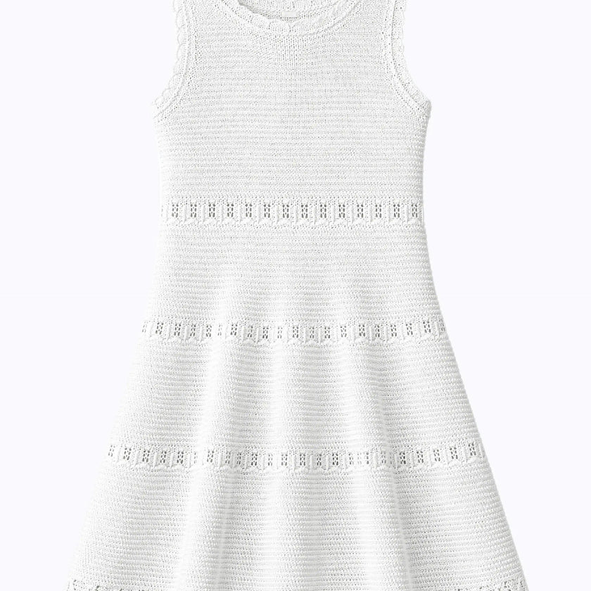 Cali Crochet Flare Summer Beach Dress - White