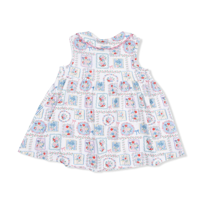 Julep's Floral Patchwork - Jill Dress with Bloomer & Knot Headband Set