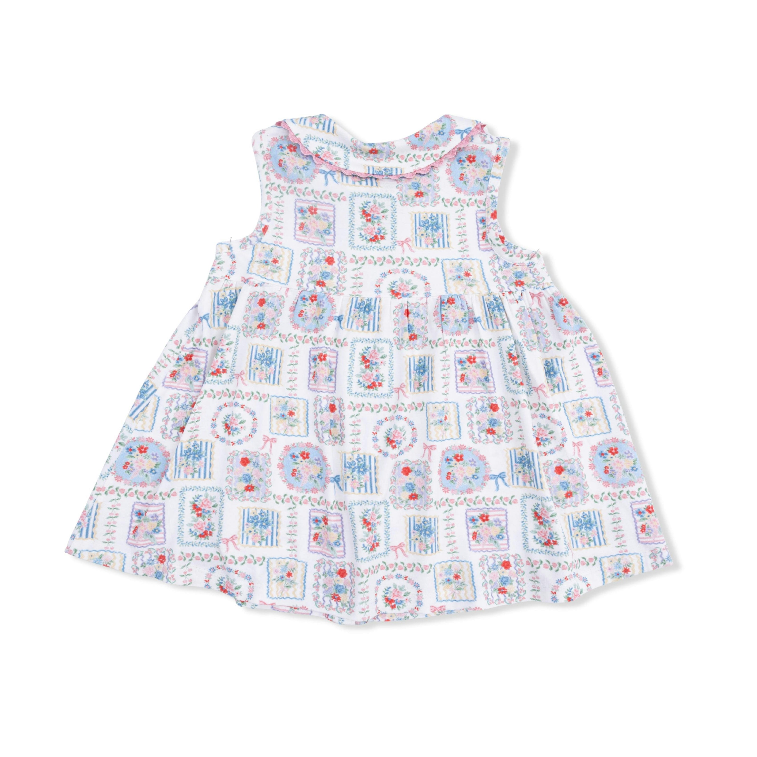 Julep's Floral Patchwork - Jill Dress with Bloomer & Knot Headband Set