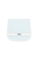 Blue Herringbone Embroidered Burp Cloth