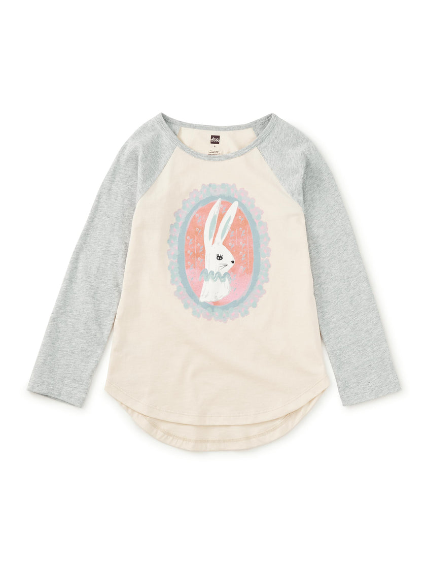 Cameo Bunny Graphic Raglan Tee, Antique