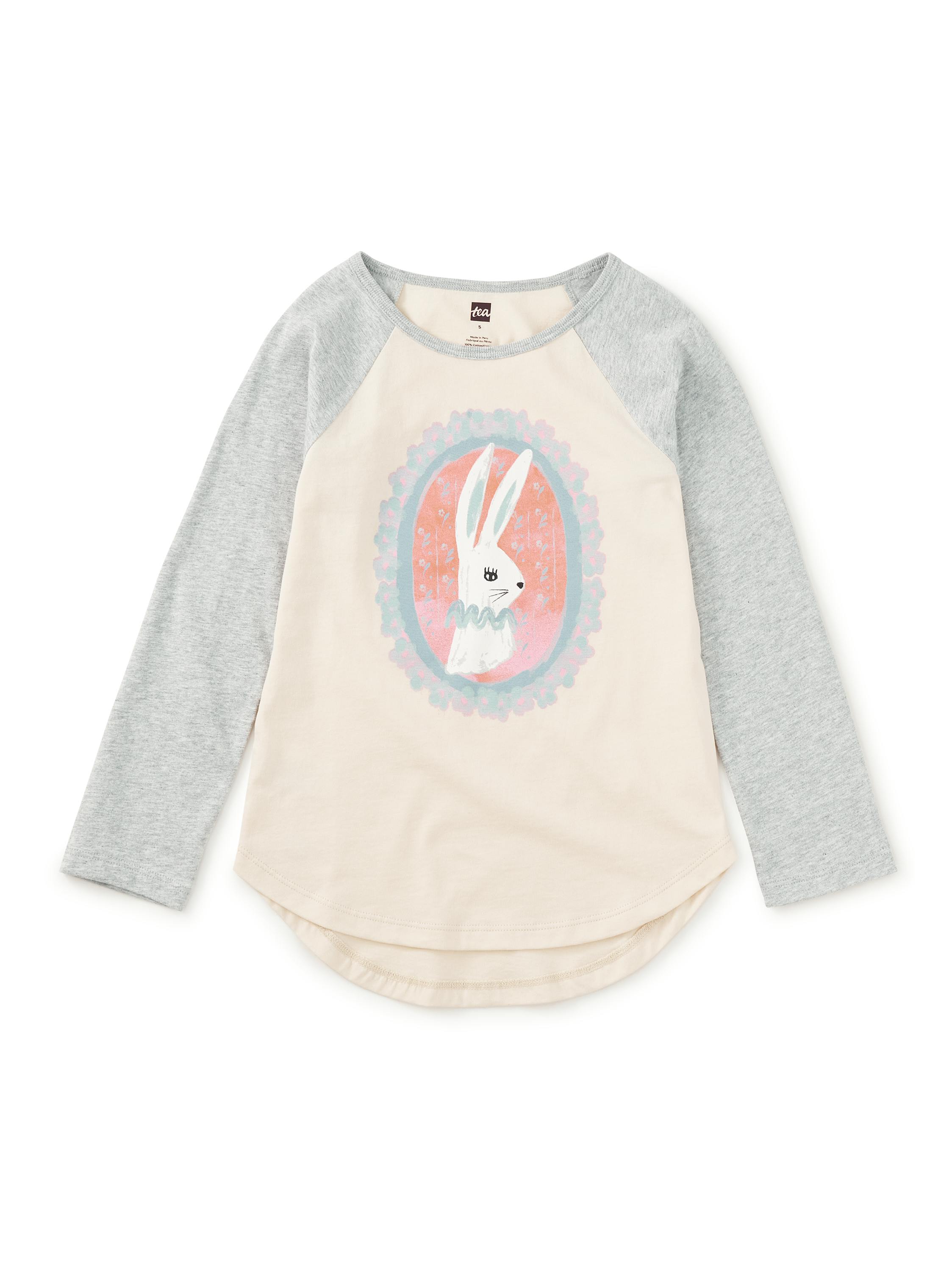 Cameo Bunny Graphic Raglan Tee, Antique