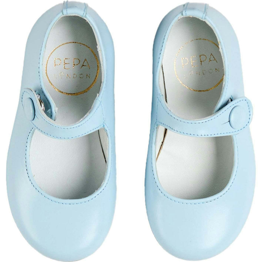 Leather Mary Jane Shoes in Sky Blue (24-35EU)