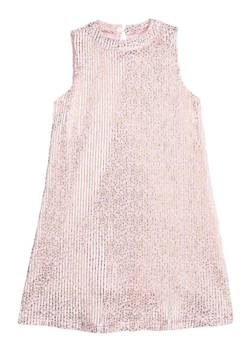 Swing Dress - Pink Crinkle Stars