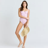 women's blush gingham one piece