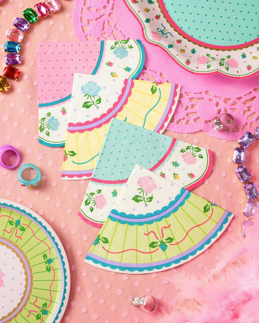 Tea Party Napkins - 24 pastel paper napkins