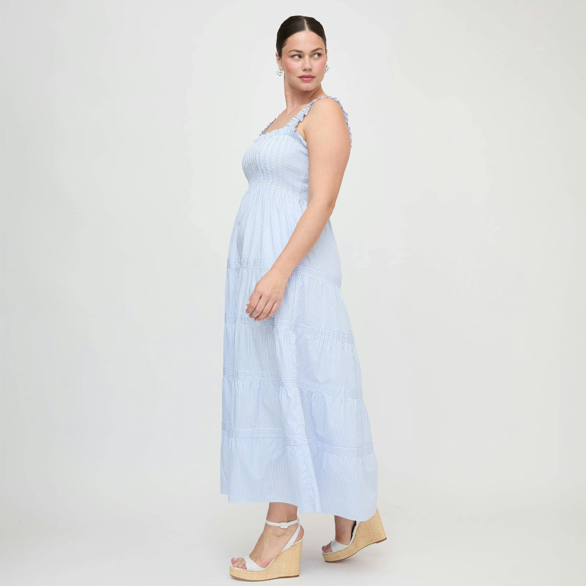 The Goldie Nap Dress - Blue/White Stripe