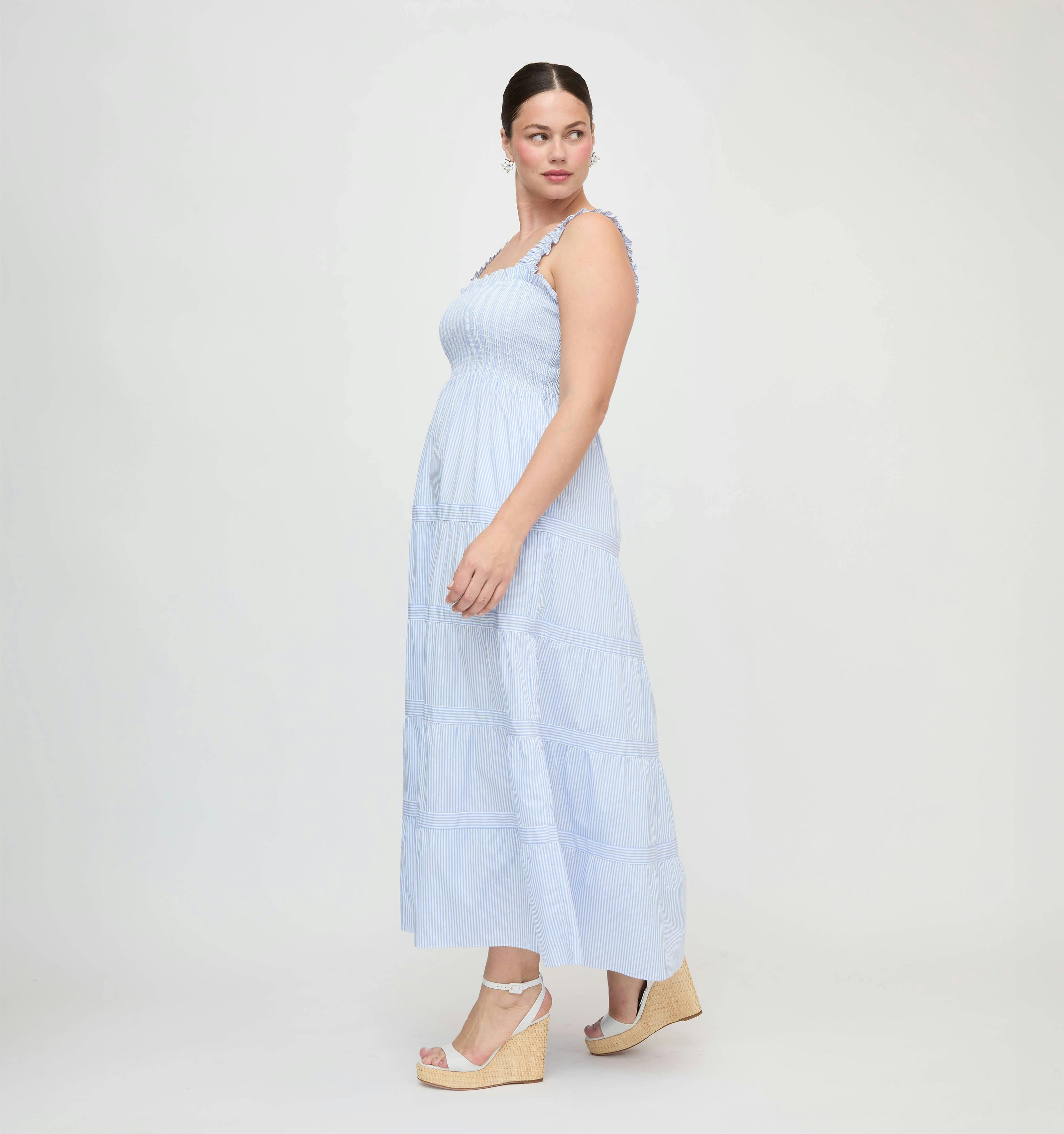 The Goldie Nap Dress - Blue/White Stripe