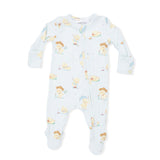 Vintage Spring Ducklings Green - 2 Way Zipper Footie