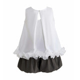 White Ruffle Puff Skirt Set