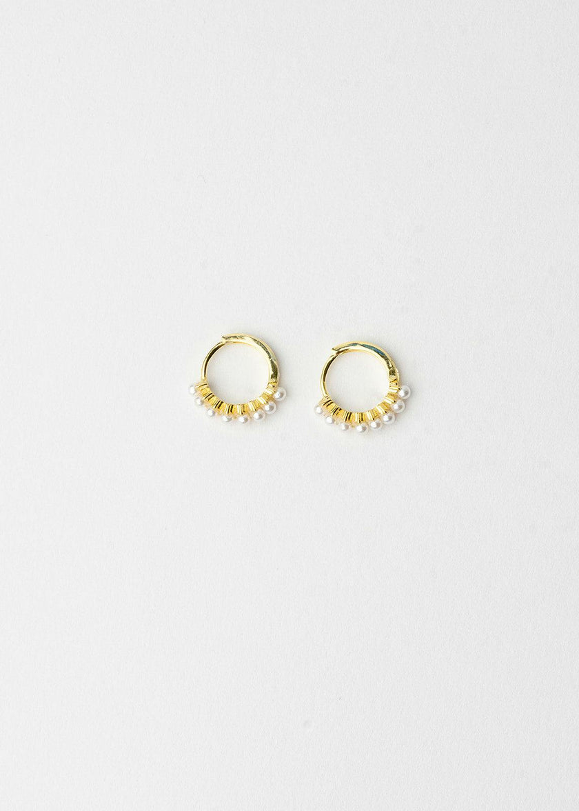 French Pearl Buckle Hoops