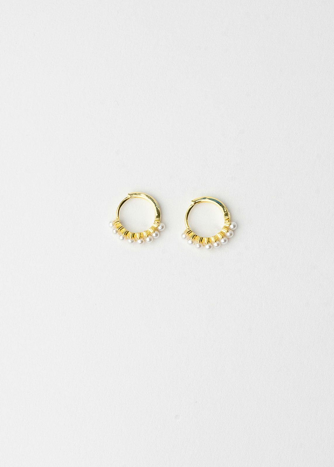 French Pearl Buckle Hoops
