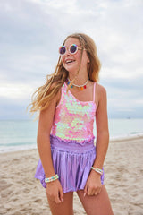 2-Tired Mini Metallic Skirt