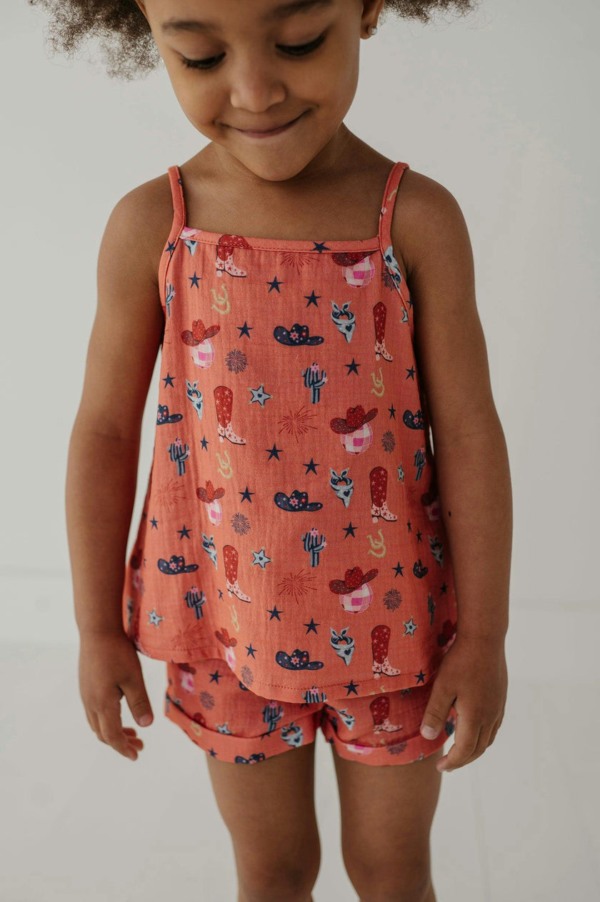 Girl's Gauze Tank & Short Set