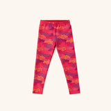 Nylon Leggings in Red Floral