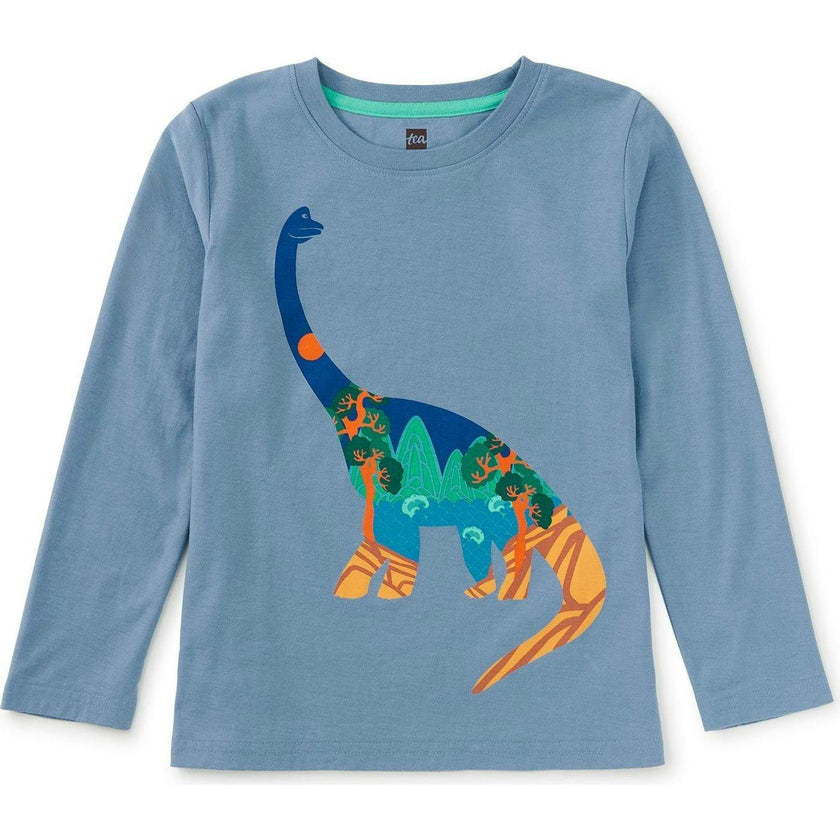 Korea in a Dino Graphic Tee, Blue