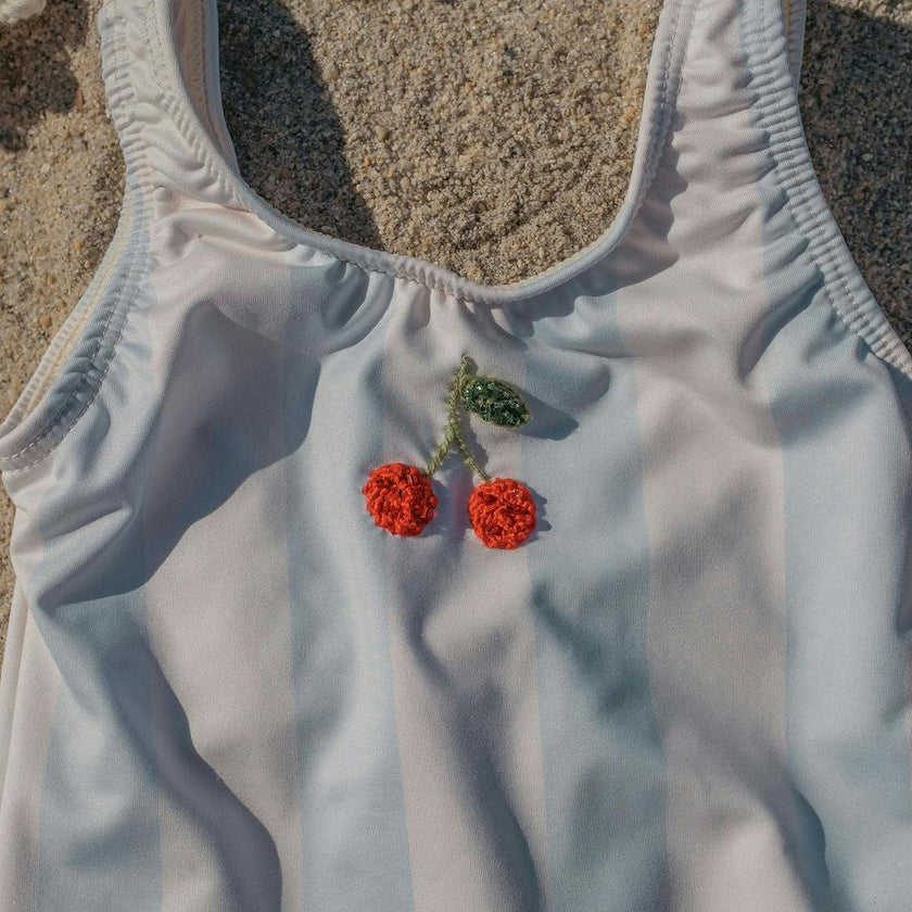 Cherry Swimsuit in Blue Striple