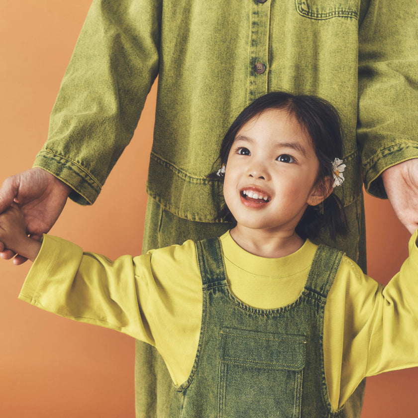 Kids Rory Apple Green Cotton Rib Tee