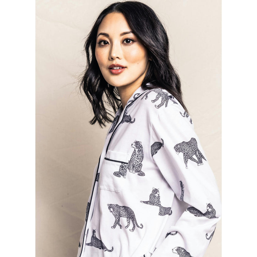Women's Pima Long Sleeve Short Set in Panthère de Paris
