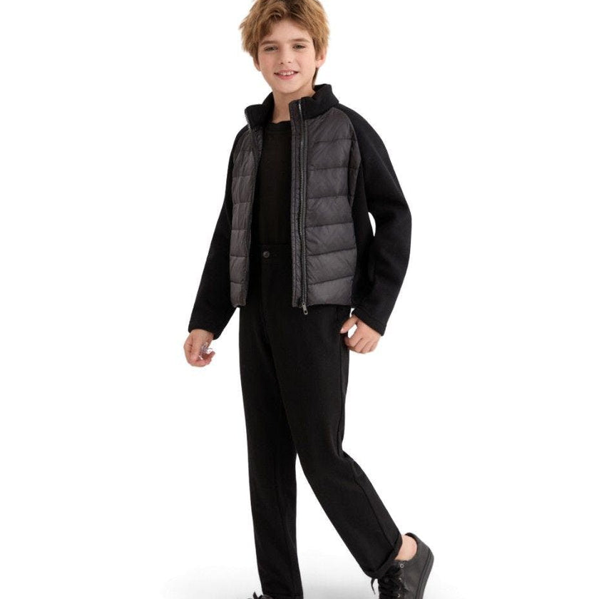 Black Quilted Zip Jacket