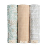 Cove Cotton Muslin Swaddle Blanket Set (Beach, Set of 3)