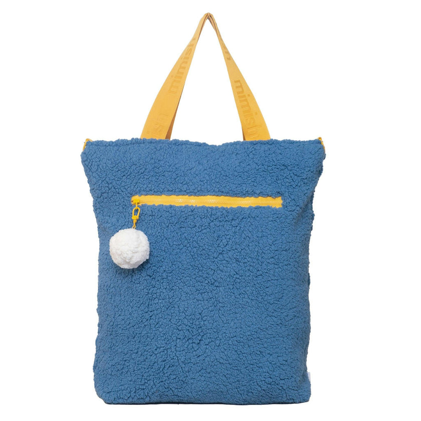 Snuggle Tote XL – The Oversized Sherpa Tote Bag for Sleepovers, Hudson Blue