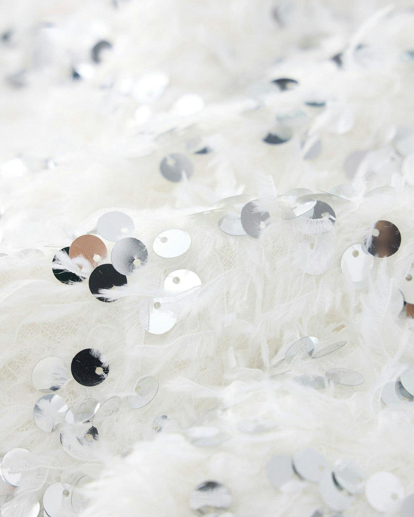 Chrissy Feather Sequin Mini Skirt