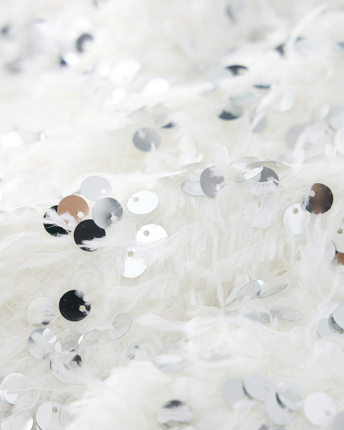 Chrissy Feather Sequin Mini Skirt