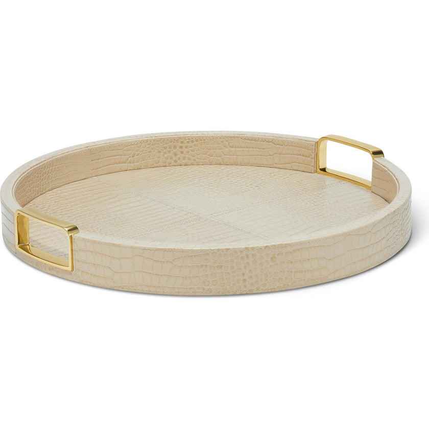 Carina Croc Leather Small Round Tray