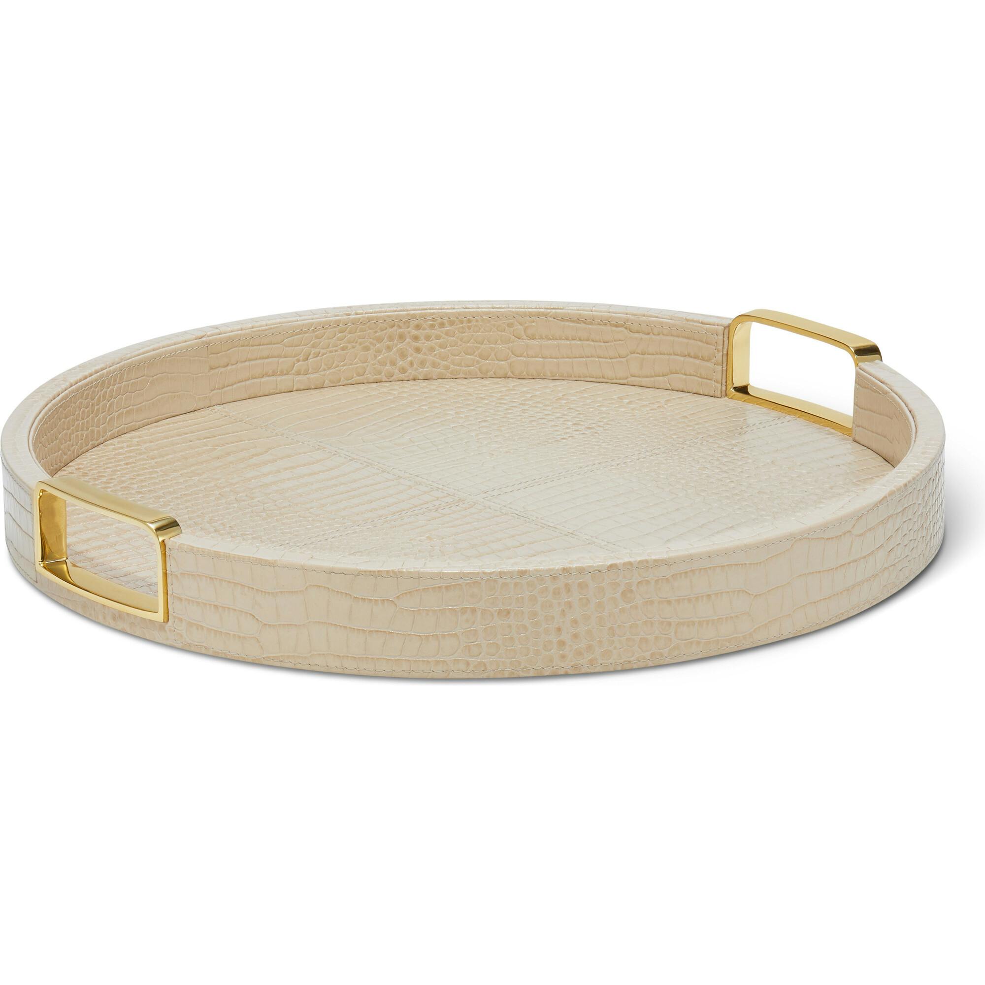 Carina Croc Leather Small Round Tray