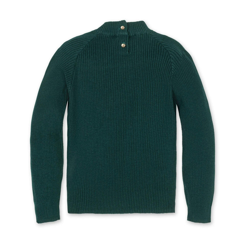 Organic Mock Neck Rosette Sweater