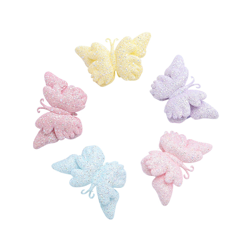 Glitter Butterfly Clip Set