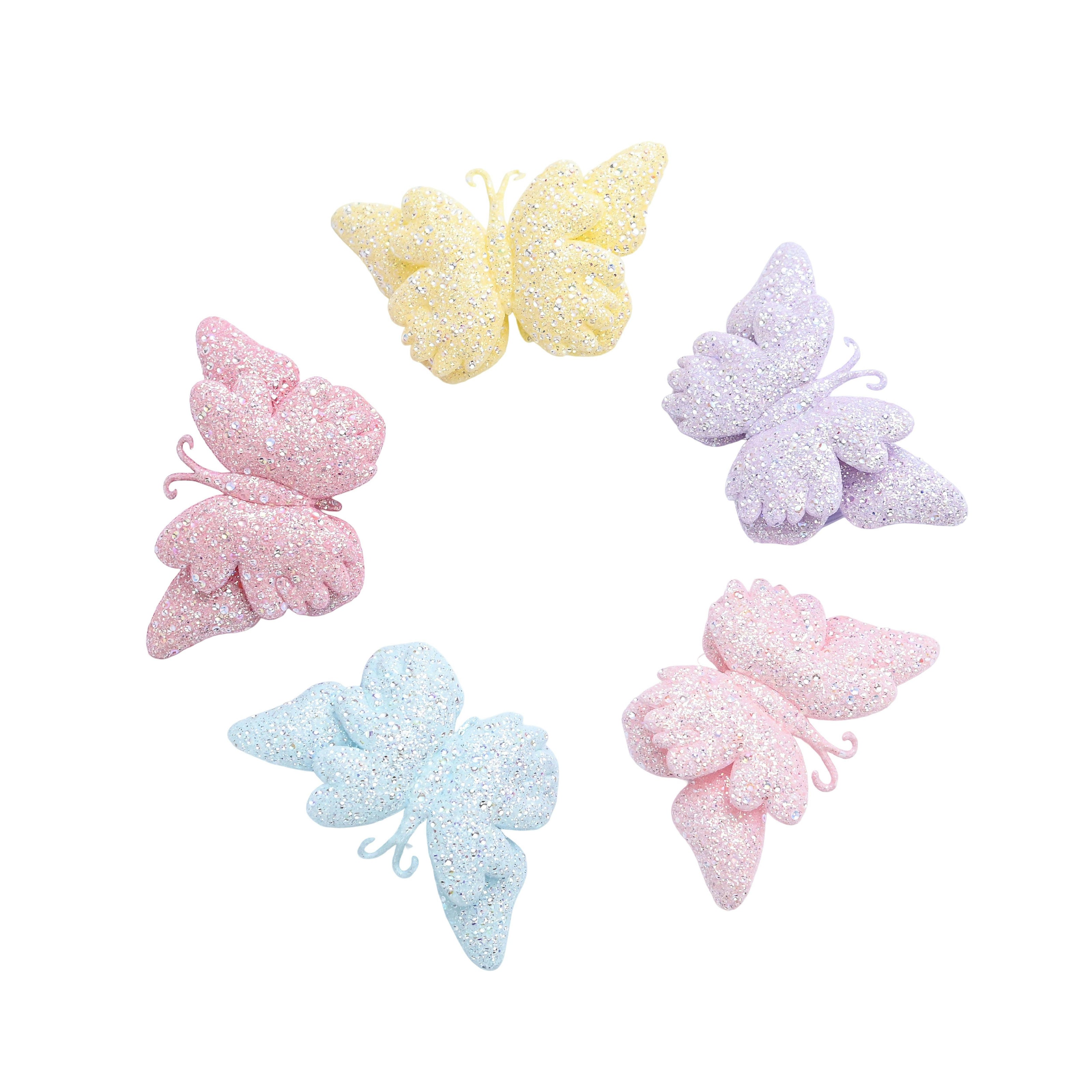 Glitter Butterfly Clip Set