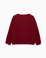 Velvet Bow Cardigan in Red
